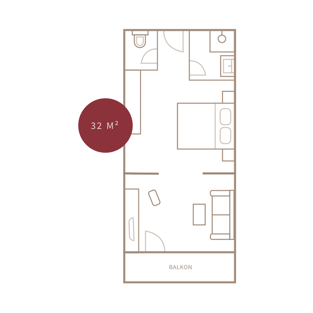 Doppelzimmer mit Schiebetür-plan